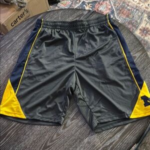 Colosseum Gray and Yellow Athletic Shorts with Bold Design